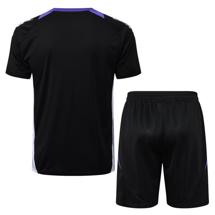 Chandal del Real Madrid Dragon Manga Corta 24-25 Negro y Purpura - Pantalon Corto